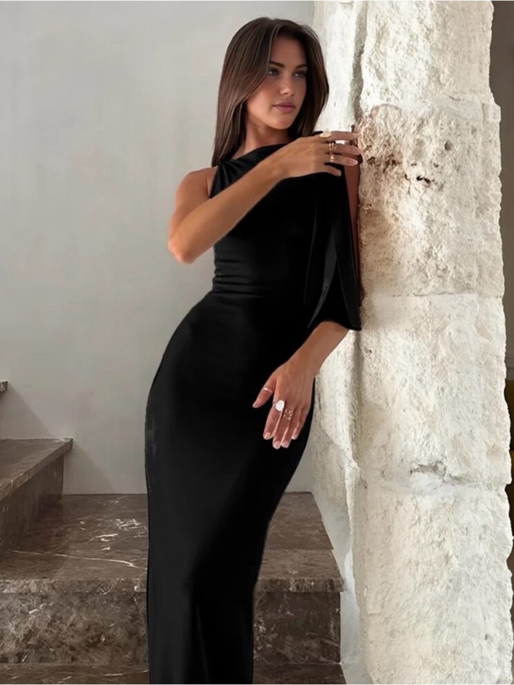 Commense Black Knit Maxi Dress - Picture 6 of 7
